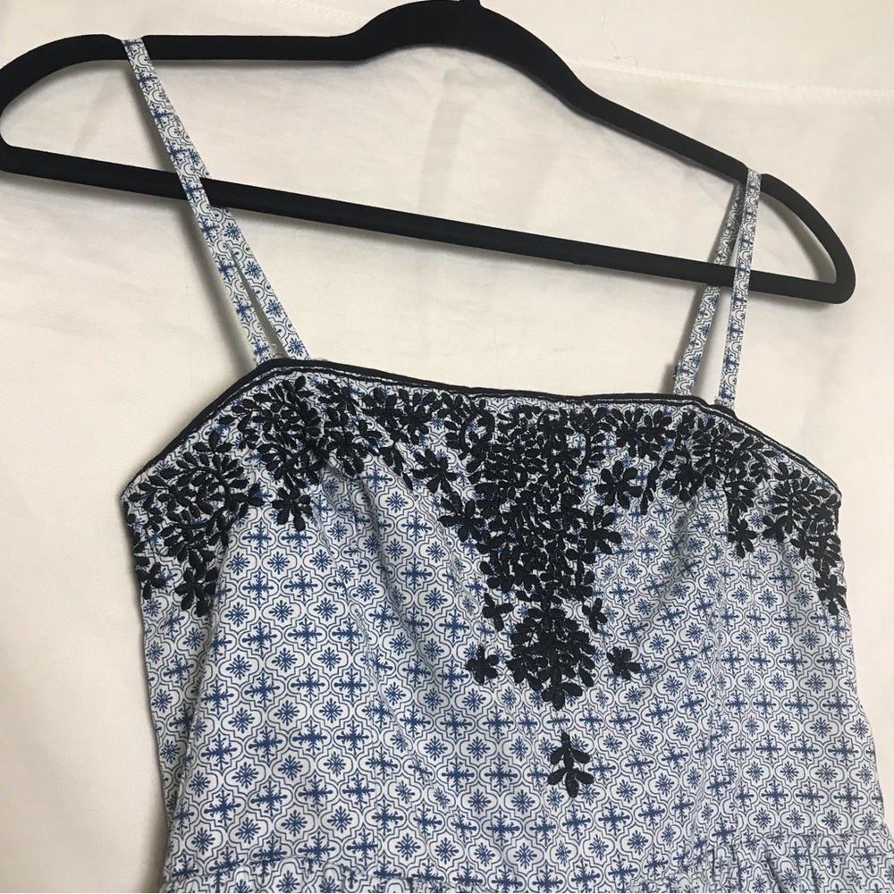 Moulinette Soeurs Coquette Blue Floral Embroidered Fit & Flare Dress Size 0 Boho - Picture 3 of 16